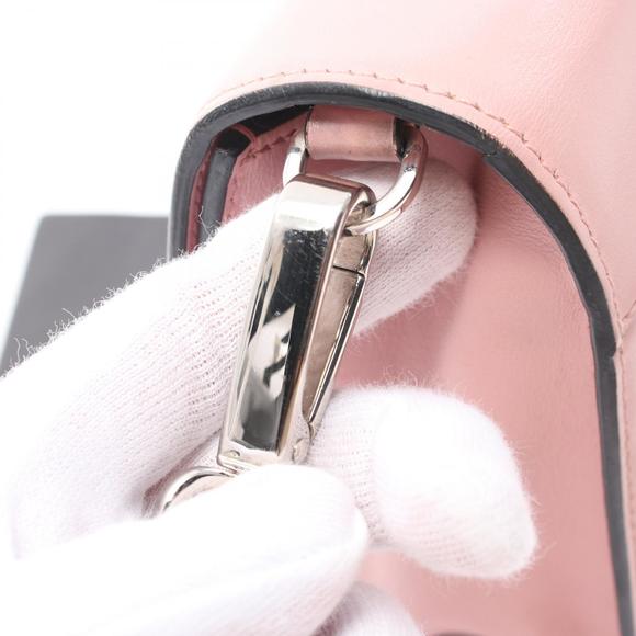 Prada City Calf Shoulder Bag Leather Pink Black - Picture 5 of 10